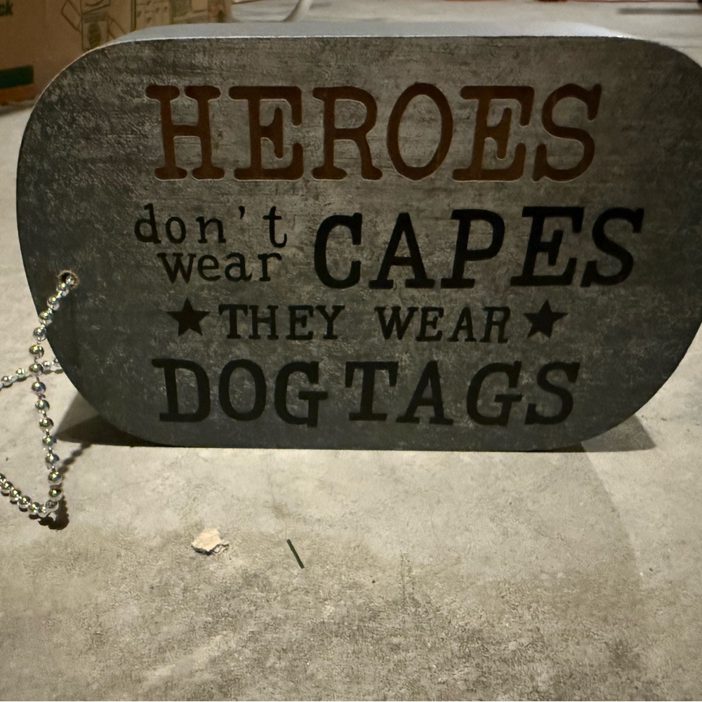 Dog Tag Sign - Gray and Black